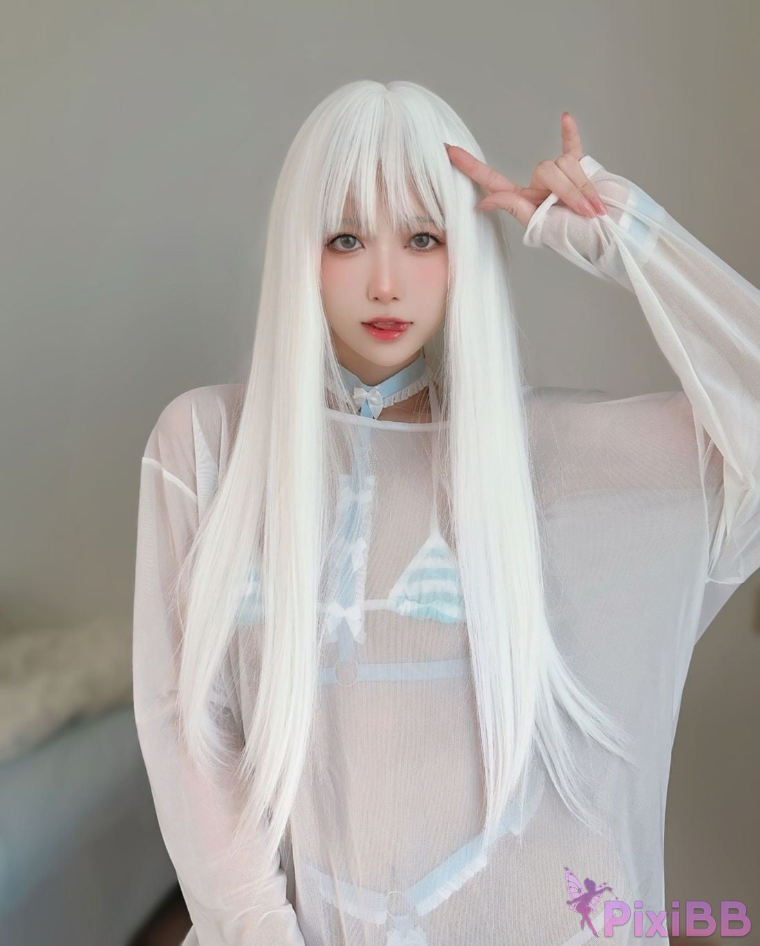 Cosplay Pudding Dafa White haired girlfriend PixiBB.COM 063