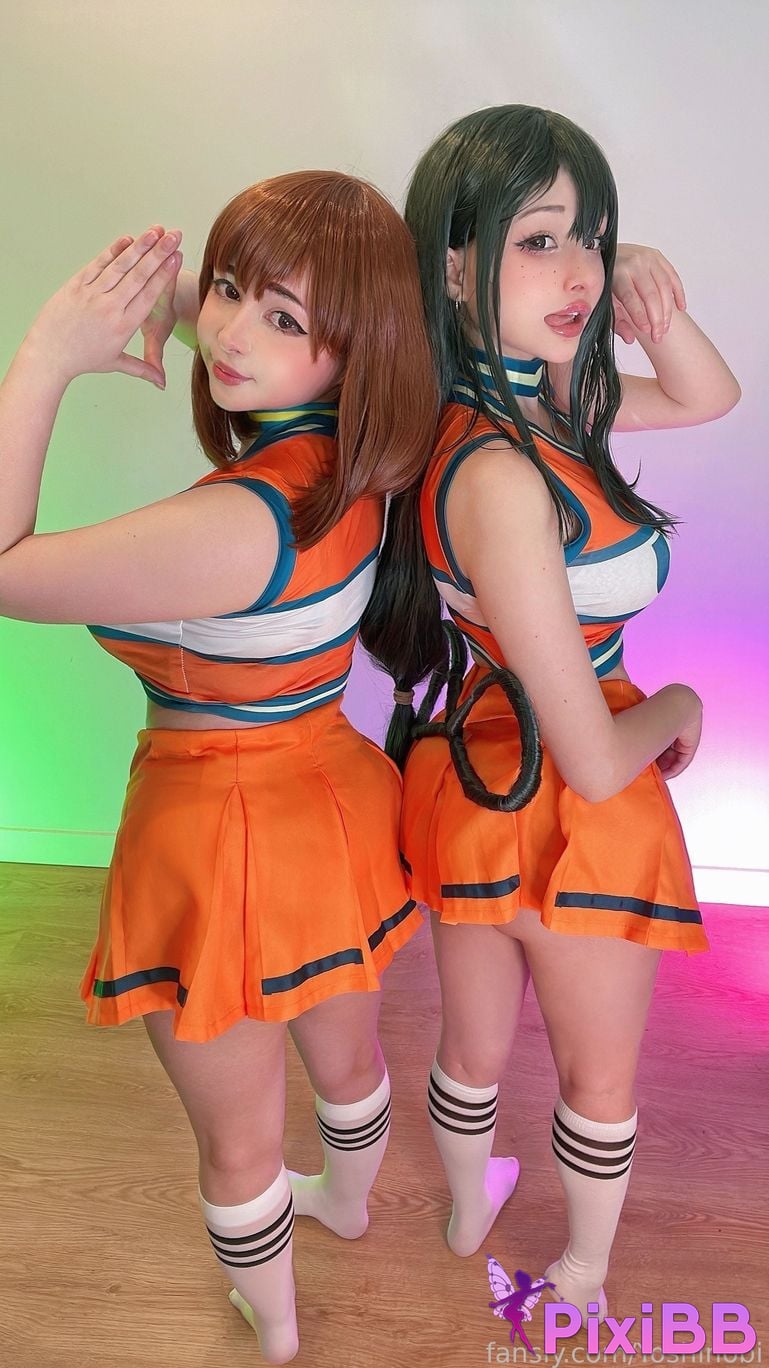Hidori Rose & Yoshinobi Tsuyu Asui & Ochako Uraraka (Cheerleader) PixiBB.COM 27