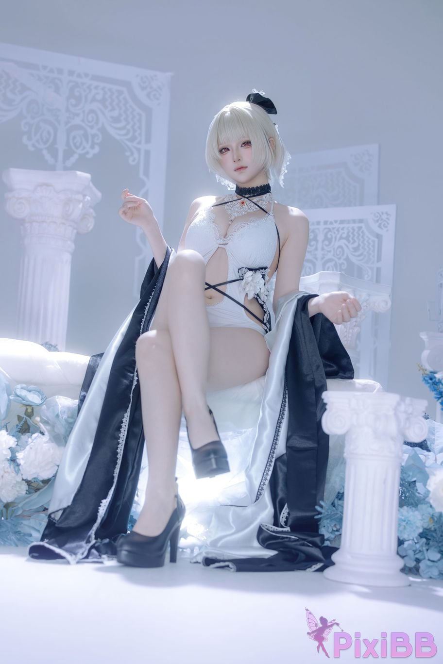 Cosplayer Island fish azur lane Awesome fan dress PixiBB.COM 001