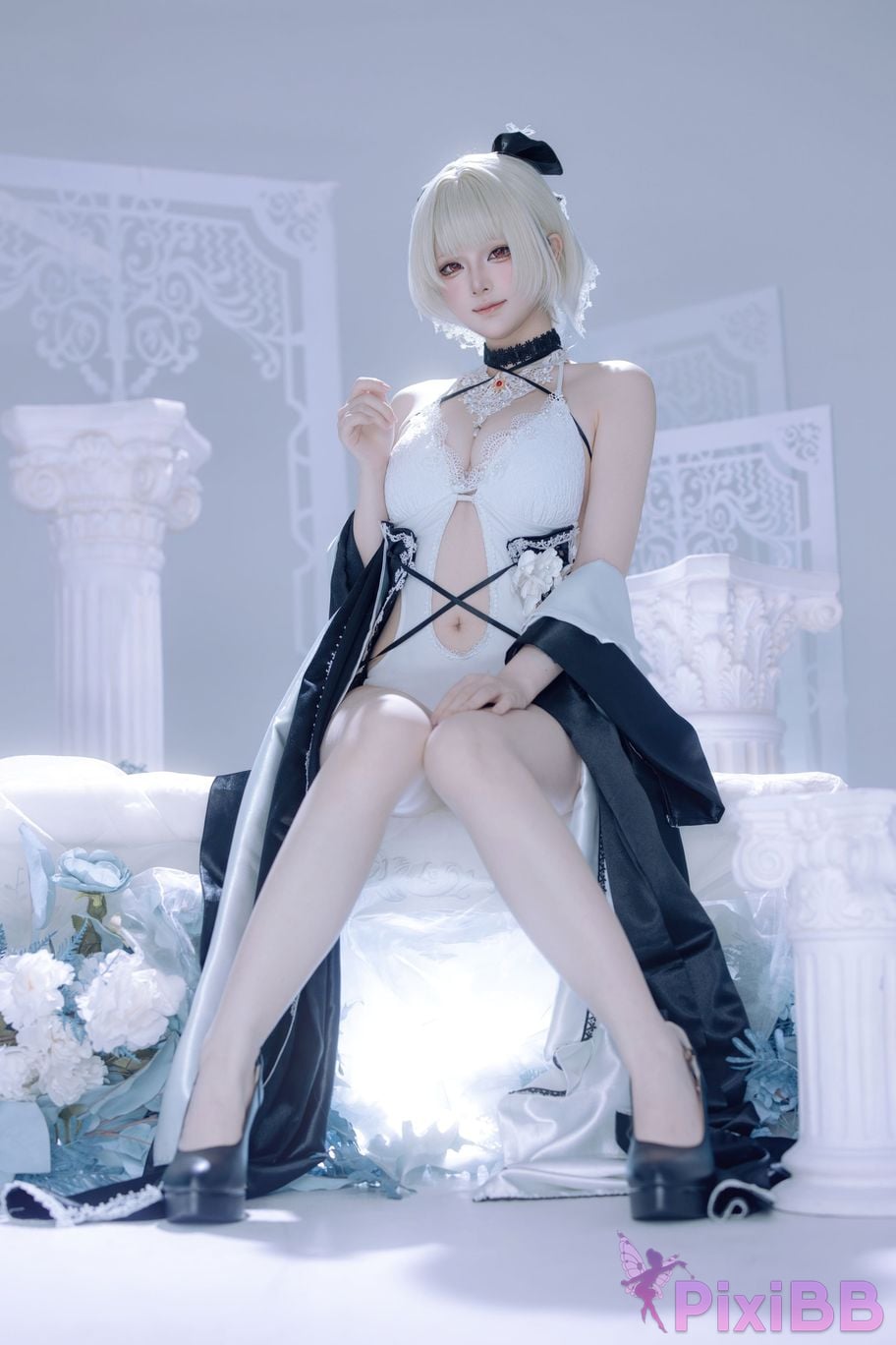 Cosplayer Island fish azur lane Awesome fan dress PixiBB.COM 012