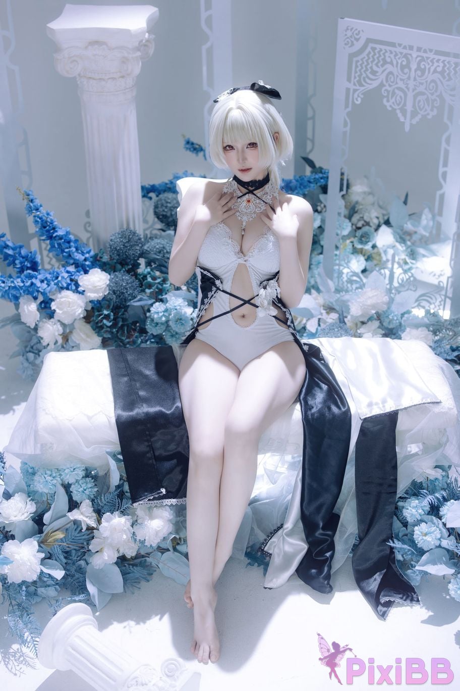 Cosplayer Island fish azur lane Awesome fan dress PixiBB.COM 030