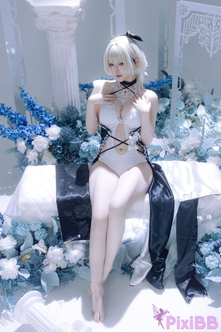 Cosplayer Island fish azur lane Awesome fan dress PixiBB.COM 031