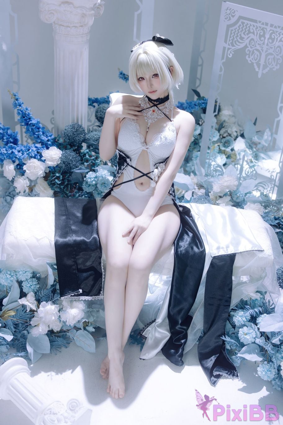 Cosplayer Island fish azur lane Awesome fan dress PixiBB.COM 032