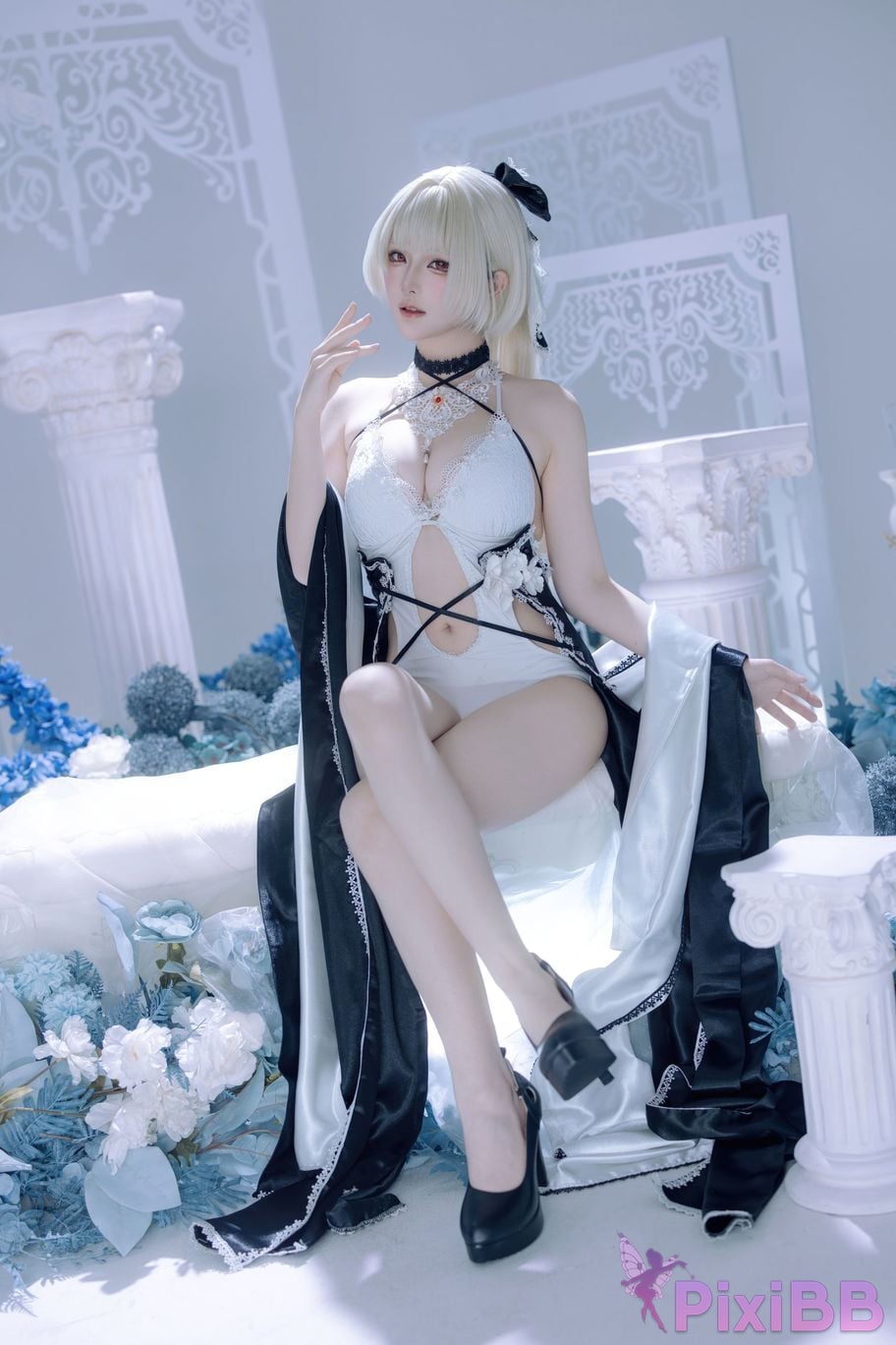 Cosplayer Island fish azur lane Awesome fan dress PixiBB.COM 034