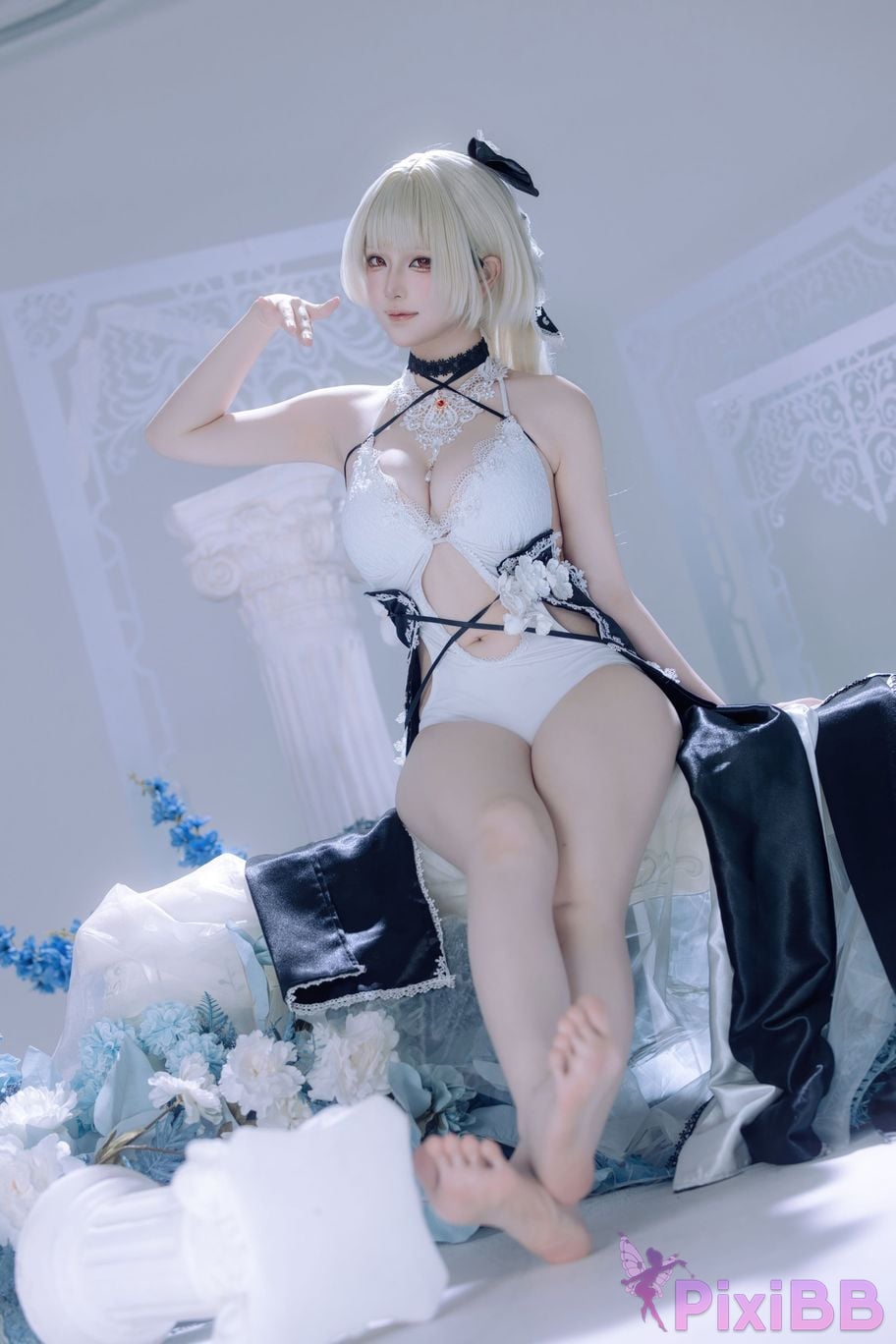 Cosplayer Island fish azur lane Awesome fan dress PixiBB.COM 041