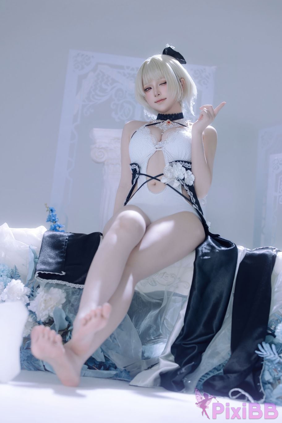 Cosplayer Island fish azur lane Awesome fan dress PixiBB.COM 043