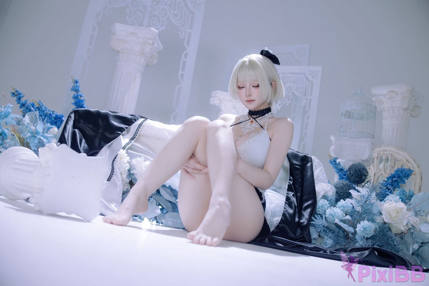 Cosplayer Island fish azur lane Awesome fan dress PixiBB.COM 044