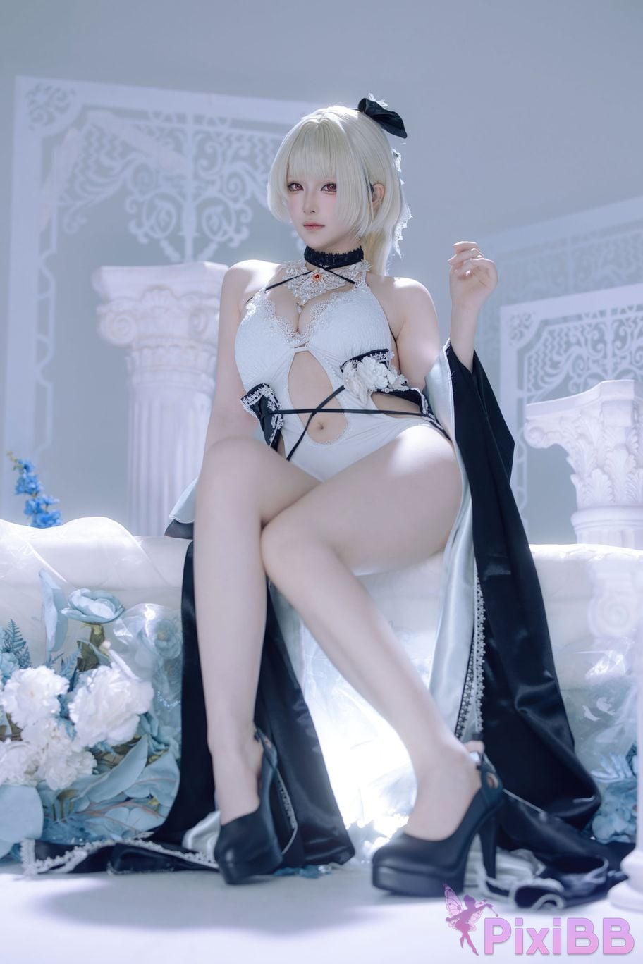 Cosplayer Island fish azur lane Awesome fan dress PixiBB.COM 045