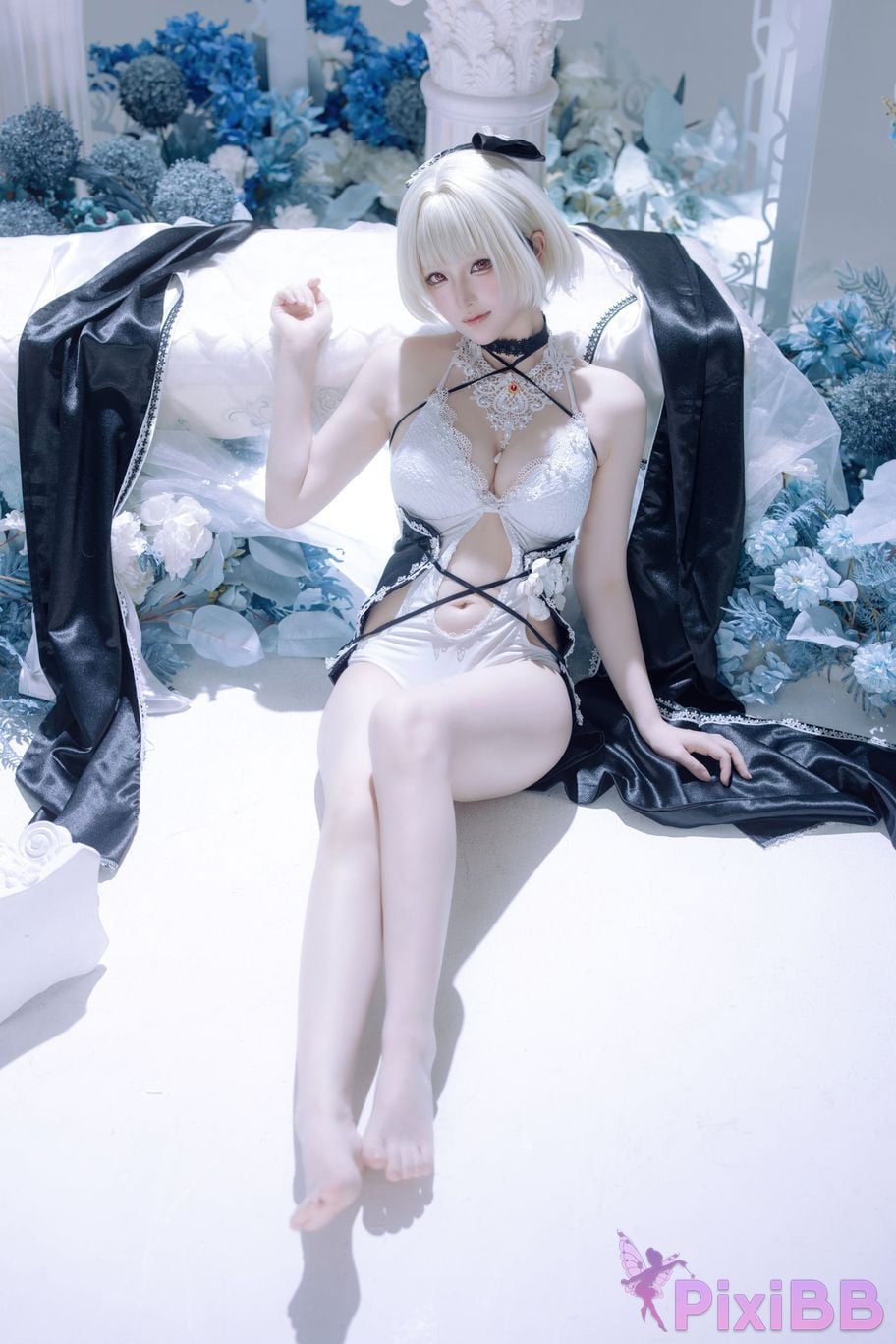 Cosplayer Island fish azur lane Awesome fan dress PixiBB.COM 049