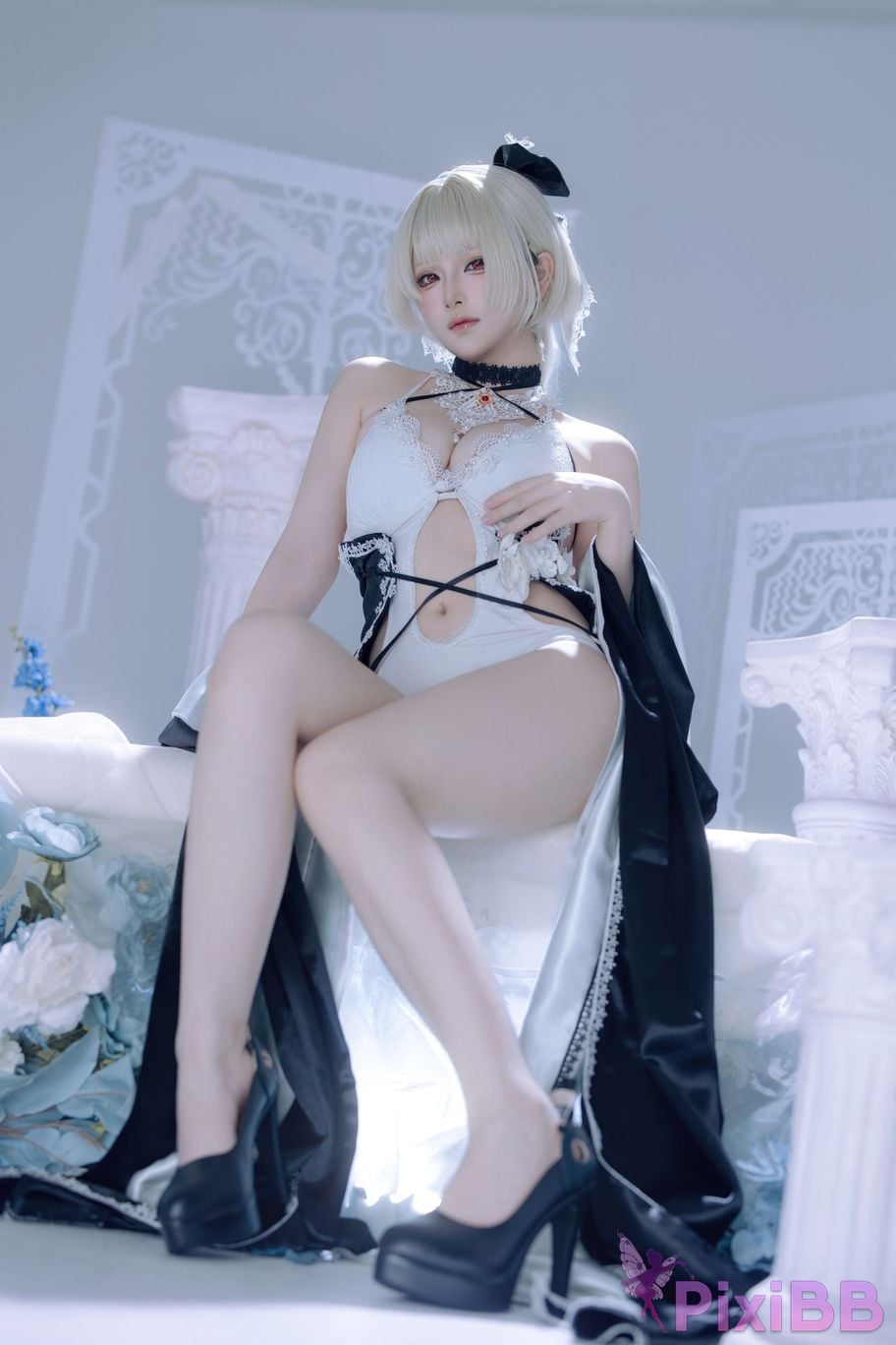 Cosplayer Island fish azur lane Awesome fan dress PixiBB.COM 056