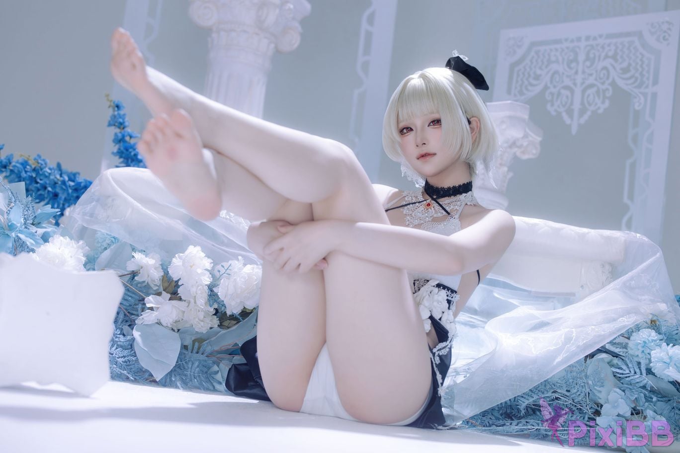 Cosplayer Island fish azur lane Awesome fan dress PixiBB.COM 059