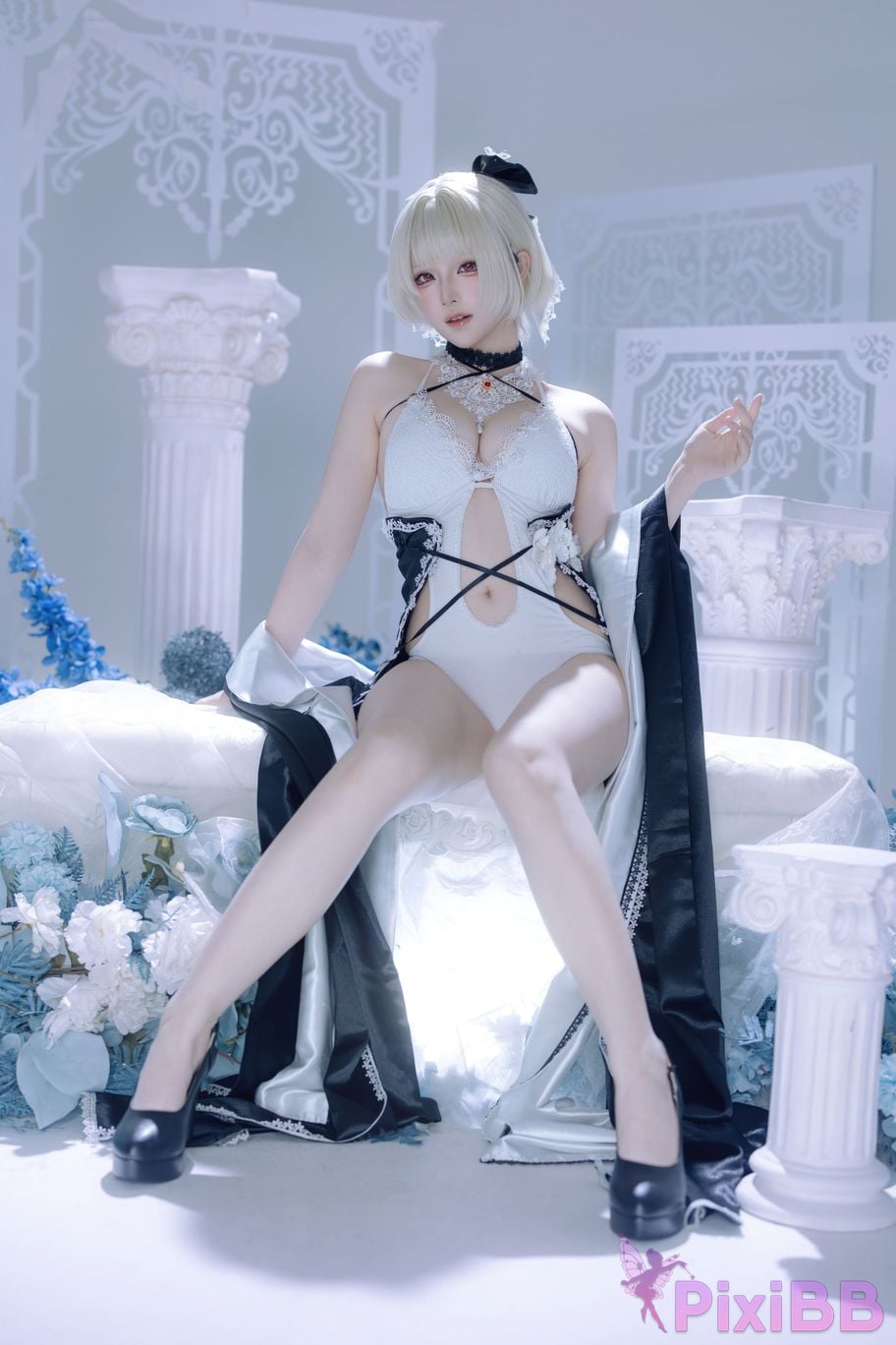 Cosplayer Island fish azur lane Awesome fan dress PixiBB.COM 061