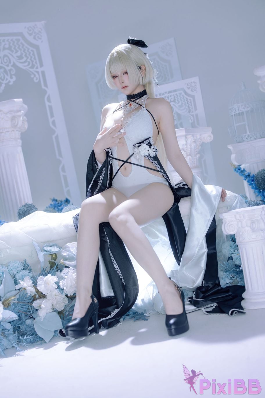 Cosplayer Island fish azur lane Awesome fan dress PixiBB.COM 062