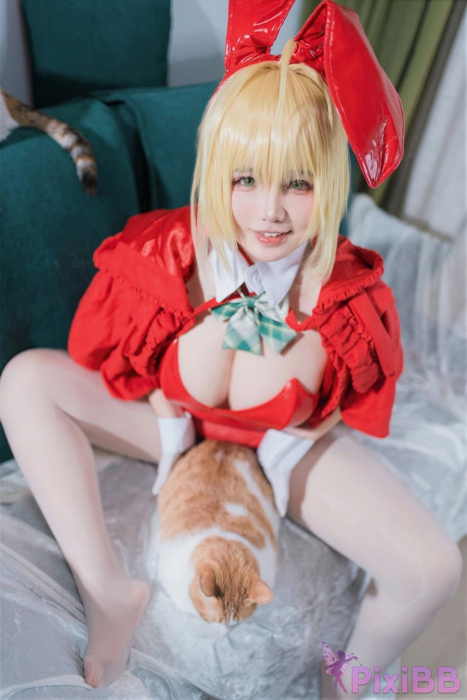 Cosplayer Ah Ban is very happy today FGO nero christmas PixiBB.COM 049