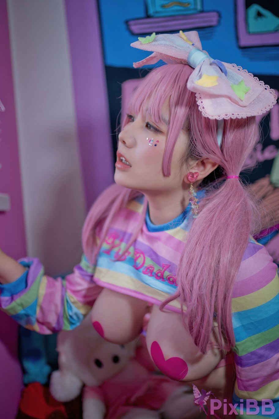 Coser Ah Ban is very happy today Pink double ponytail PixiBB.COM 021