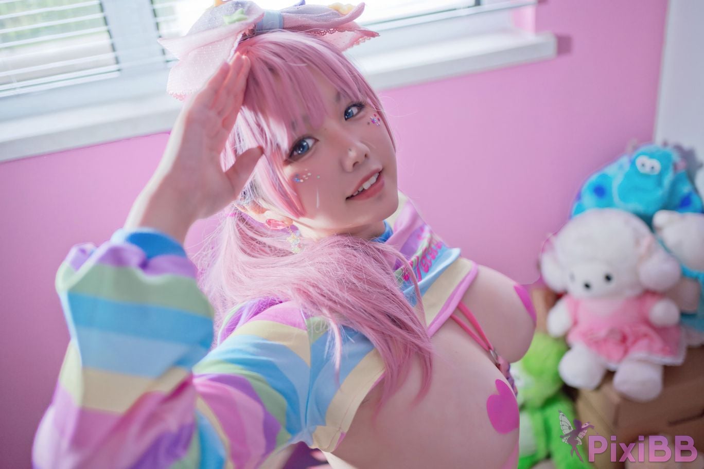 Coser Ah Ban is very happy today Pink double ponytail PixiBB.COM 026