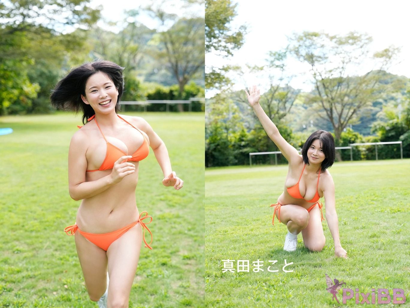 Japanese Idol Weekly Post Digital Photo Book Swaying lean back straddle Sports test full of big breasts 2023 PixiBB.COM 009