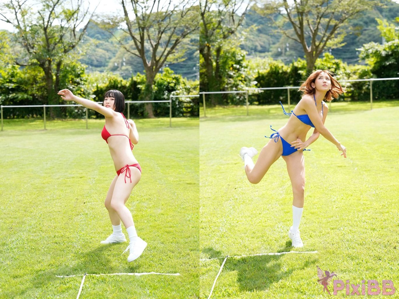 Japanese Idol Weekly Post Digital Photo Book Swaying lean back straddle Sports test full of big breasts 2023 PixiBB.COM 017