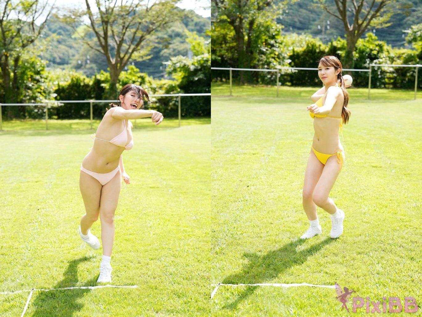 Japanese Idol Weekly Post Digital Photo Book Swaying lean back straddle Sports test full of big breasts 2023 PixiBB.COM 018