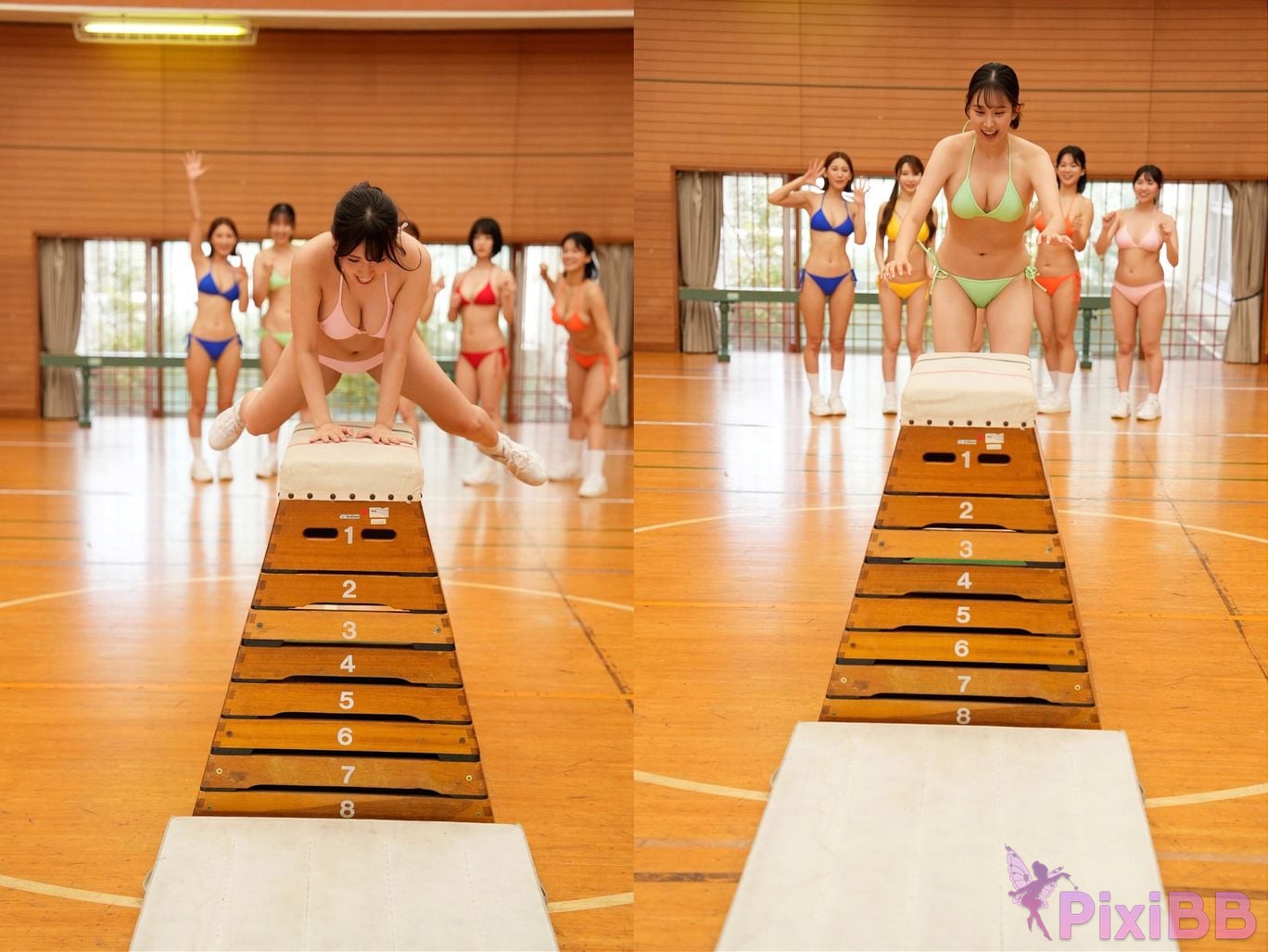 Japanese Idol Weekly Post Digital Photo Book Swaying lean back straddle Sports test full of big breasts 2023 PixiBB.COM 021