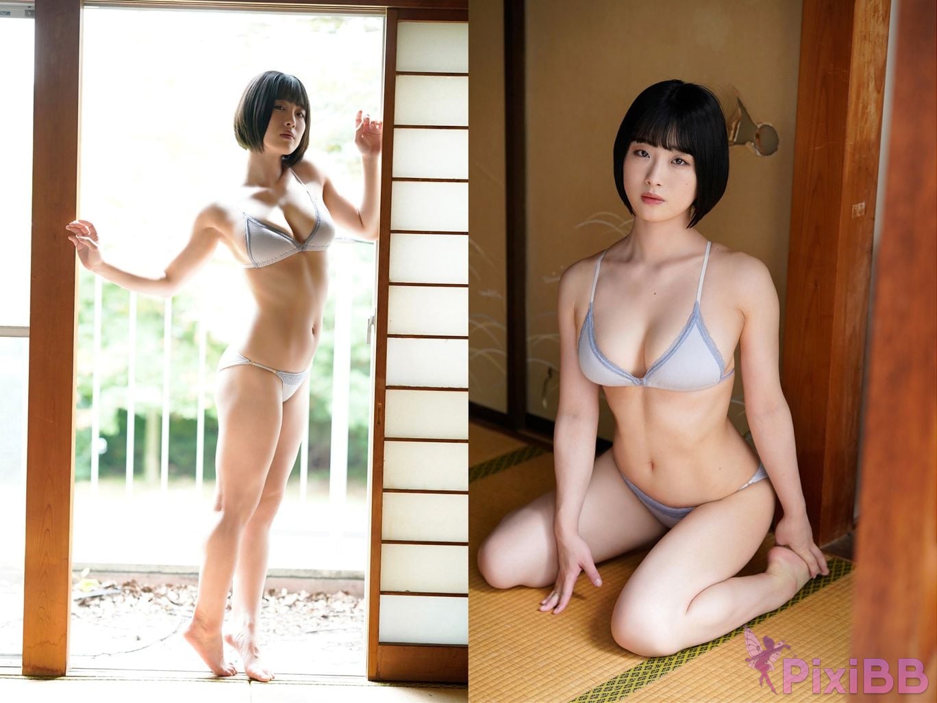 Japanese Idol Weekly Post Digital Photo Book Swaying lean back straddle Sports test full of big breasts 2023 PixiBB.COM 046