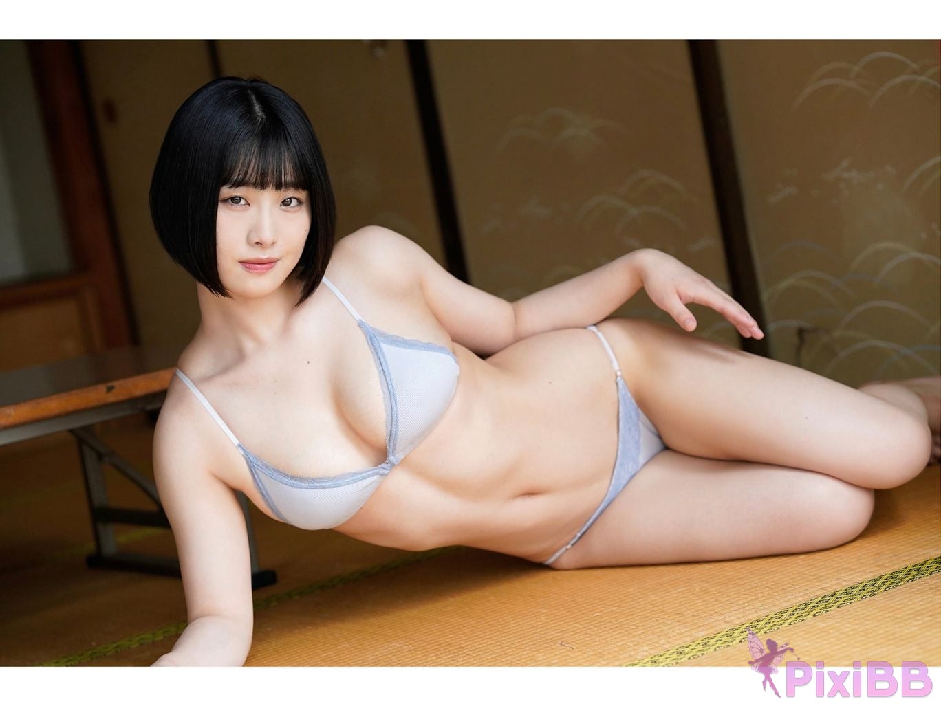 Japanese Idol Weekly Post Digital Photo Book Swaying lean back straddle Sports test full of big breasts 2023 PixiBB.COM 047