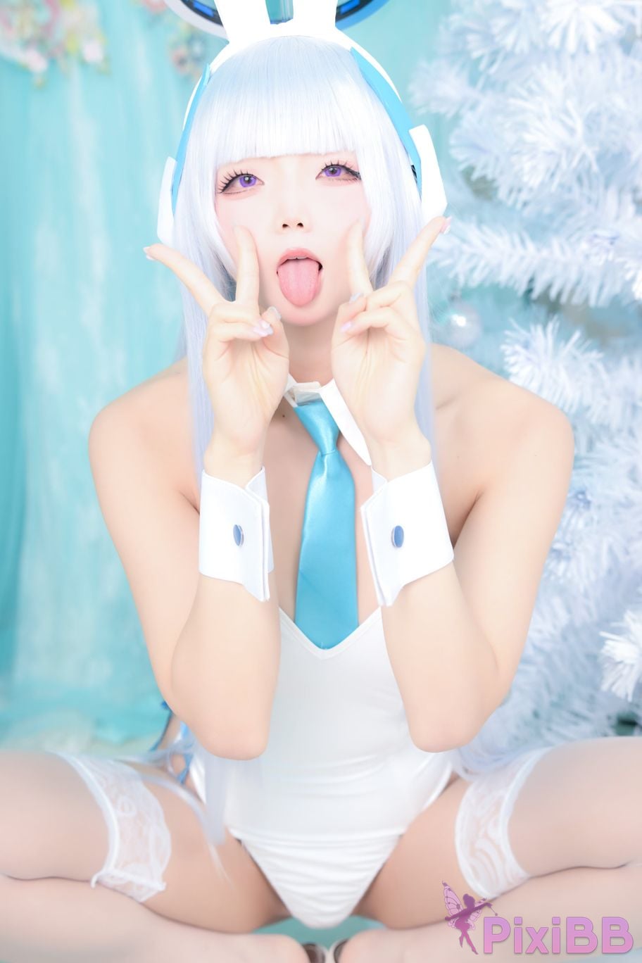 Cosplayer chuchu Tsunderes hot spring trip PixiBB.COM 042