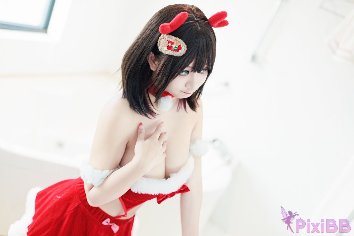 Cosplayer A Xuexue Christmas at home PixiBB.COM 066