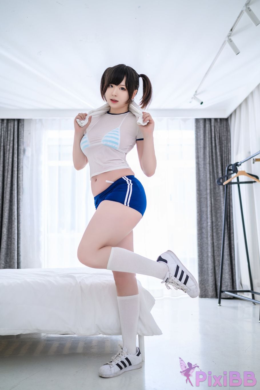 Cosplayer Pipi Nai is so cute see through gymnastics suit PixiBB.COM 002