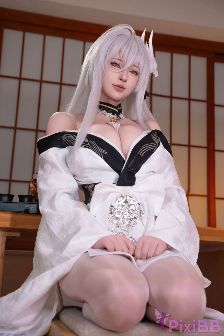 Cosplayer Yuno Shimizu azur lane Hakuho Kimono PixiBB.COM 030