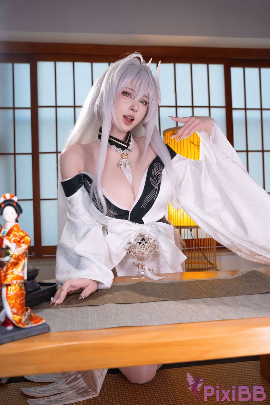 Cosplayer Yuno Shimizu azur lane Hakuho Kimono PixiBB.COM 034