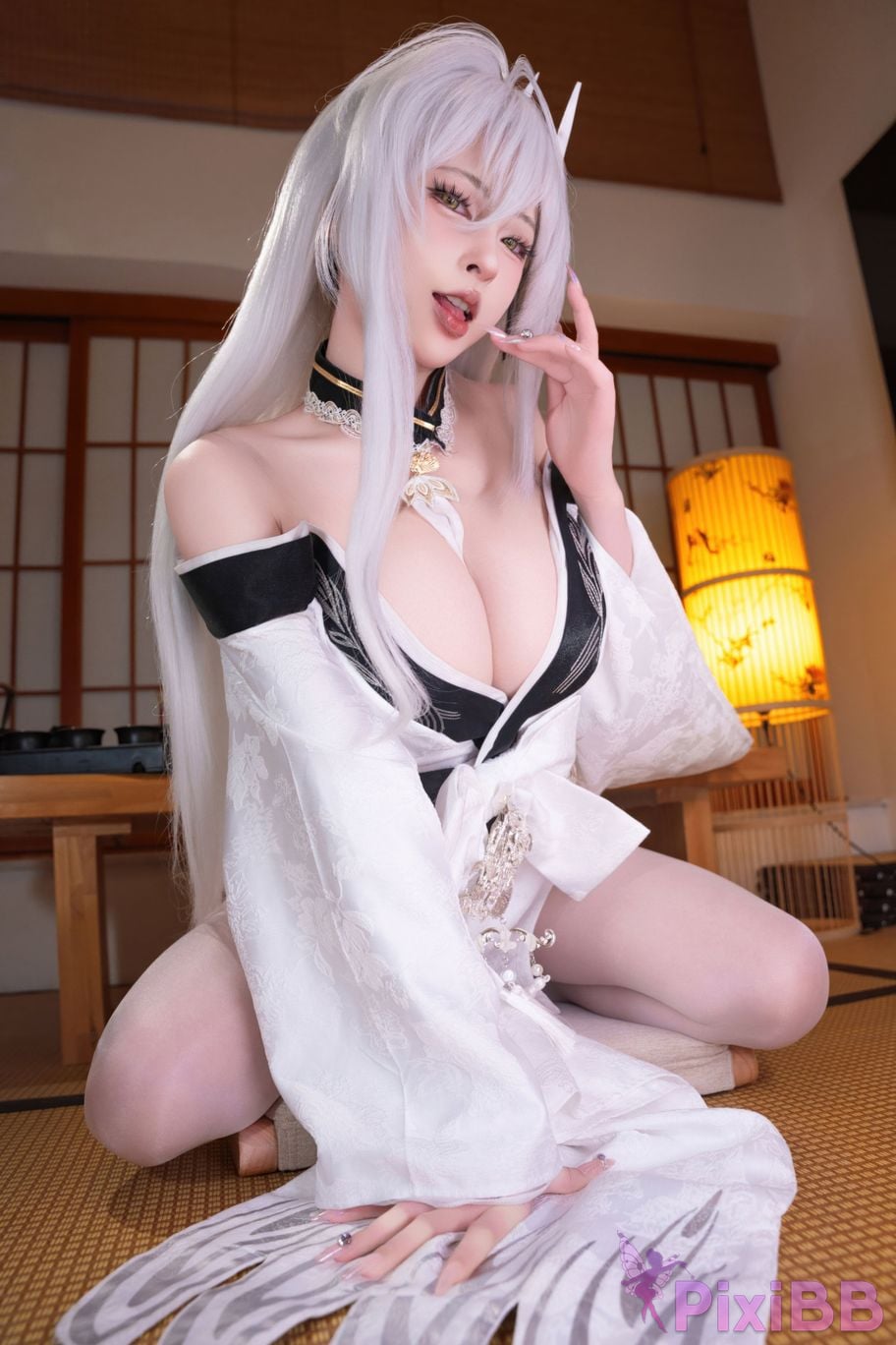 Cosplayer Yuno Shimizu azur lane Hakuho Kimono PixiBB.COM 036
