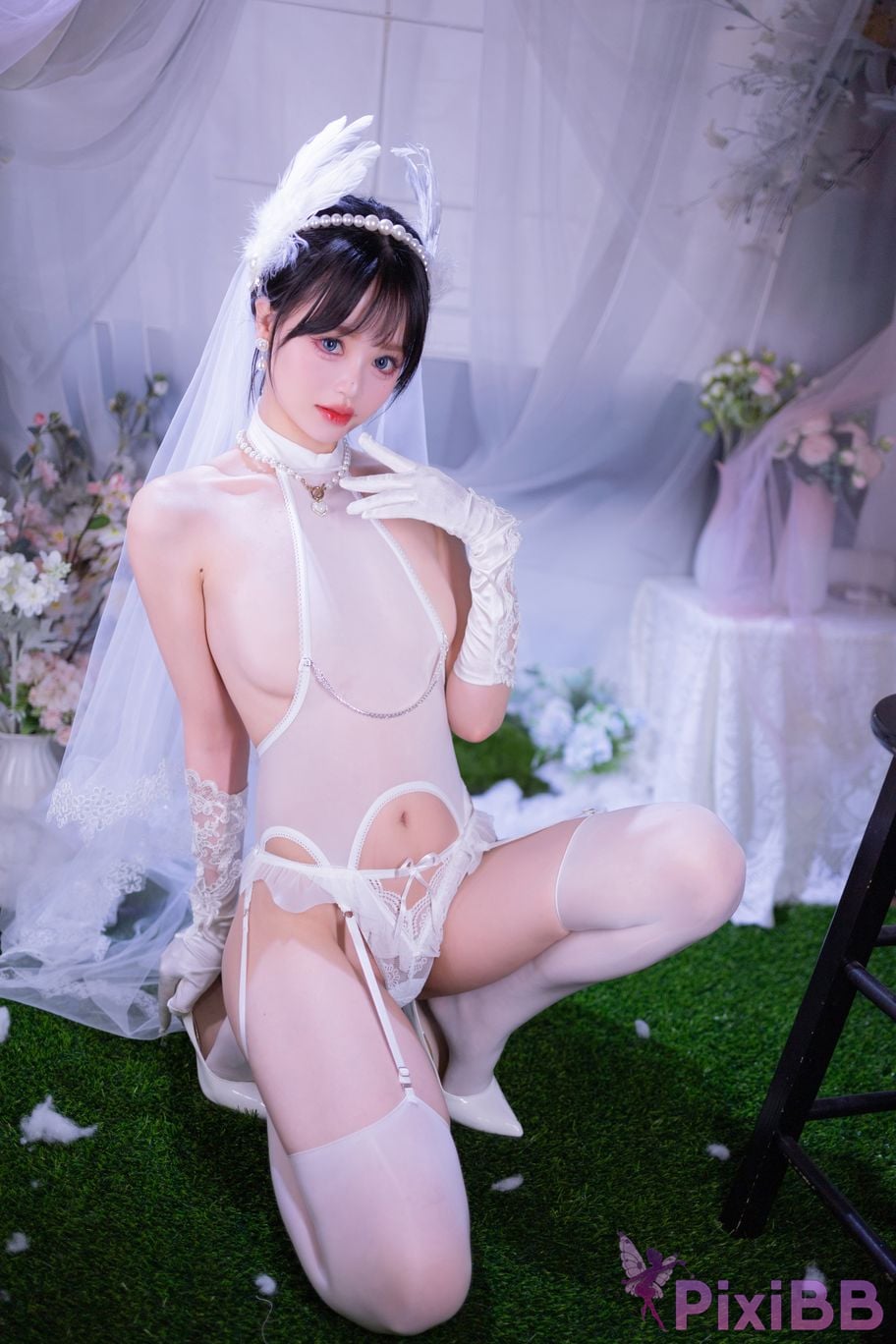 Cosplayer Xing Dai Lu White silk wedding PixiBB.COM 014