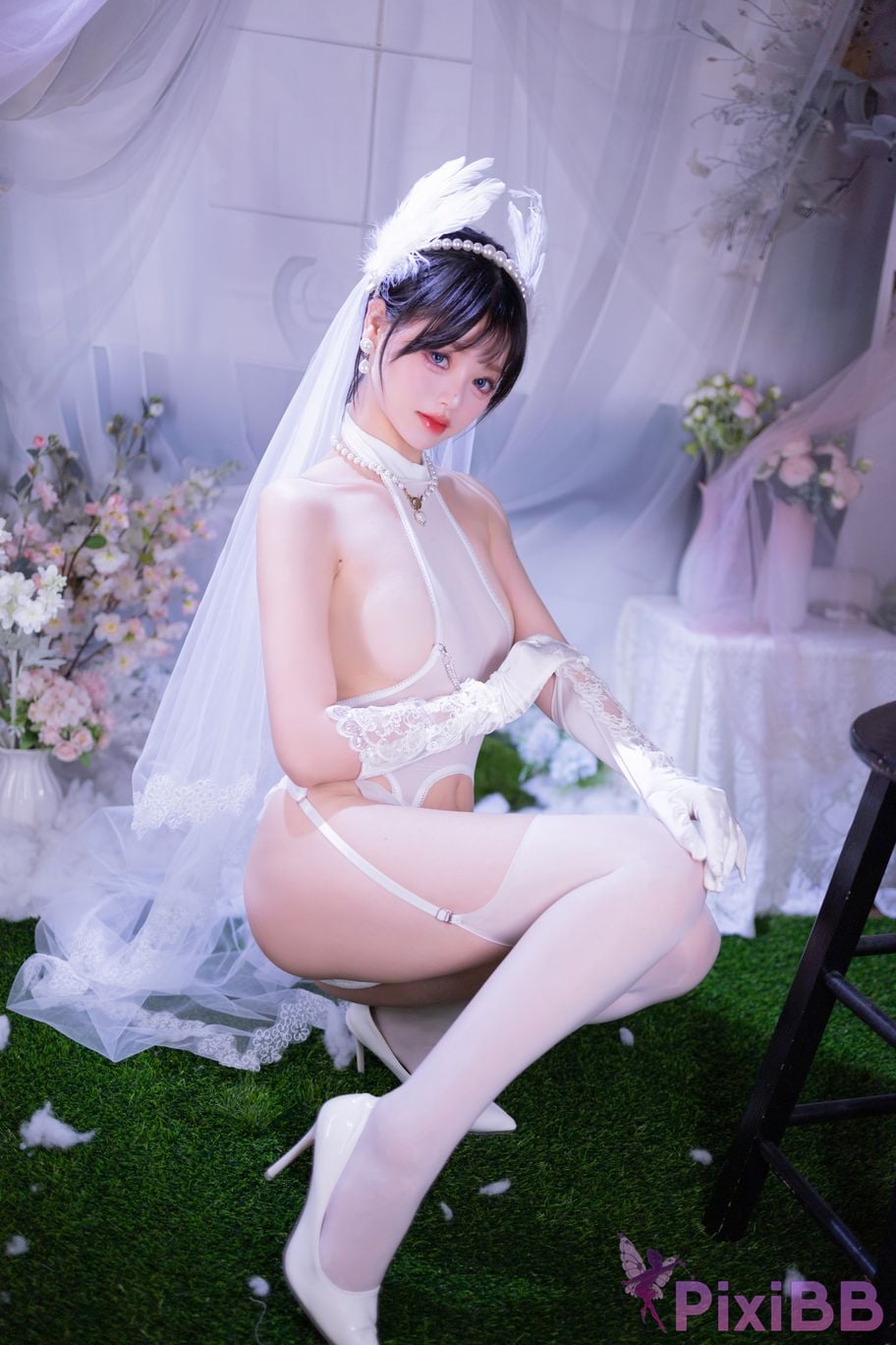 Cosplayer Xing Dai Lu White silk wedding PixiBB.COM 017