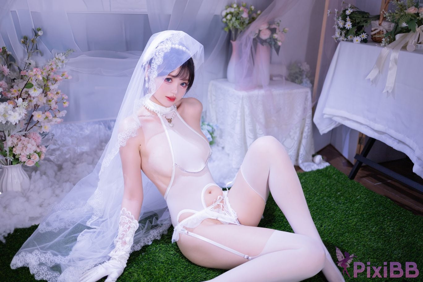 Cosplayer Xing Dai Lu White silk wedding PixiBB.COM 020