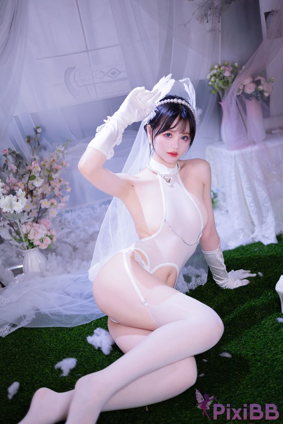 Cosplayer Xing Dai Lu White silk wedding PixiBB.COM 021