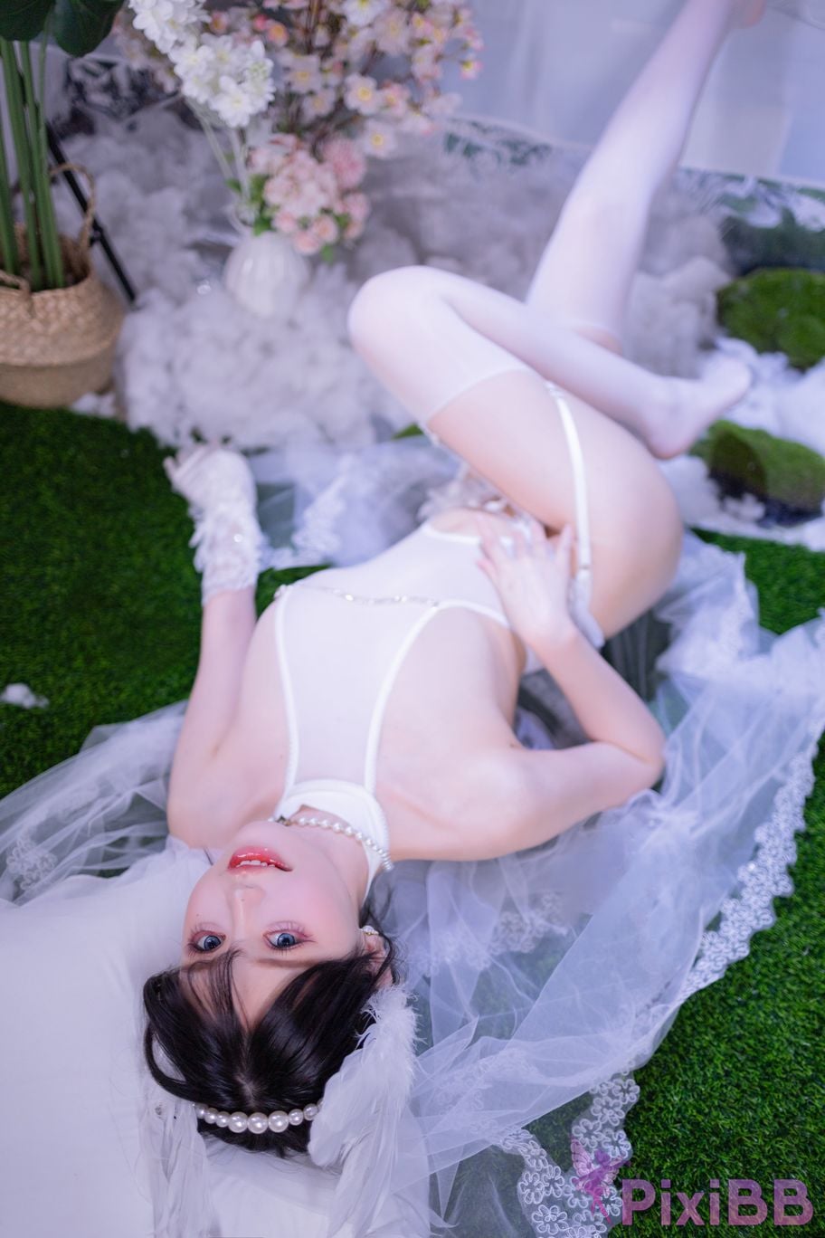 Cosplayer Xing Dai Lu White silk wedding PixiBB.COM 037