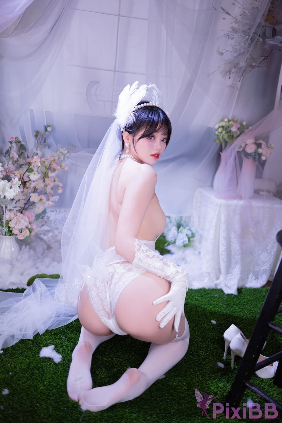 Cosplayer Xing Dai Lu White silk wedding PixiBB.COM 041