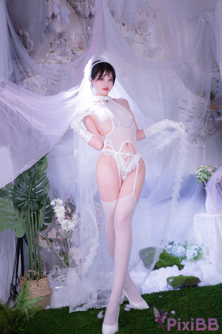 Cosplayer Xing Dai Lu White silk wedding PixiBB.COM 044