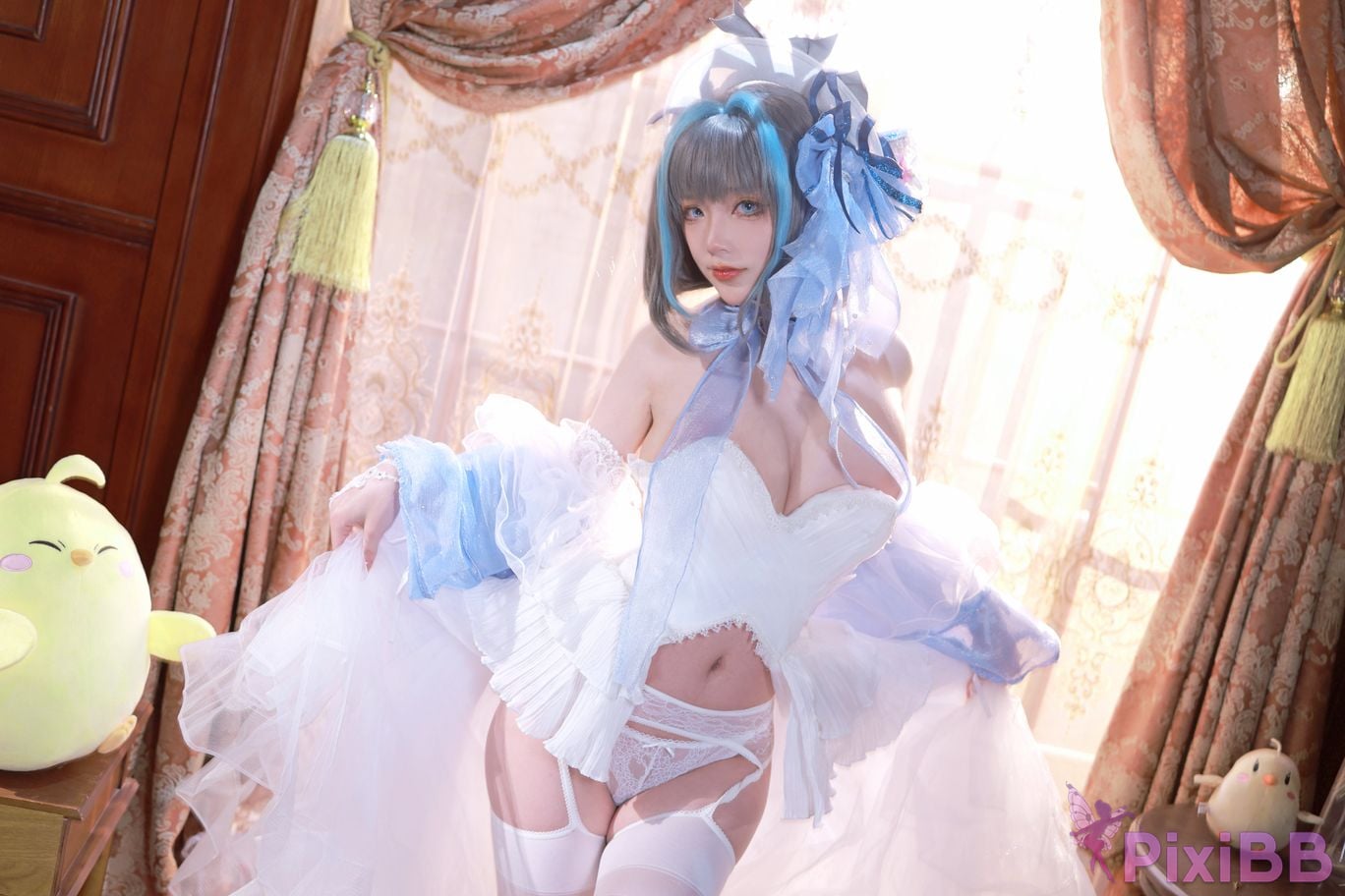 Cosplay cheese block wii Cheshire dress PixiBB.COM 001