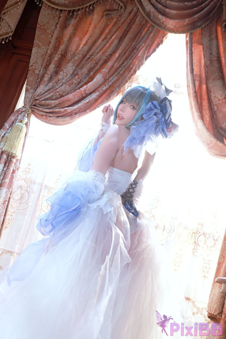 Cosplay cheese block wii Cheshire dress PixiBB.COM 039