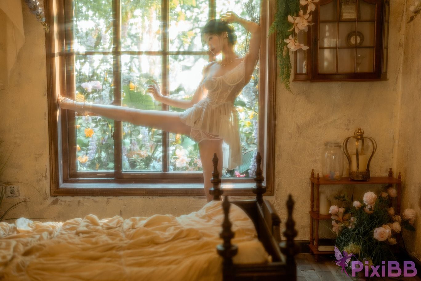 Cosplayer orange meow sauce Member Highlights Orange white dress PixiBB.COM 007