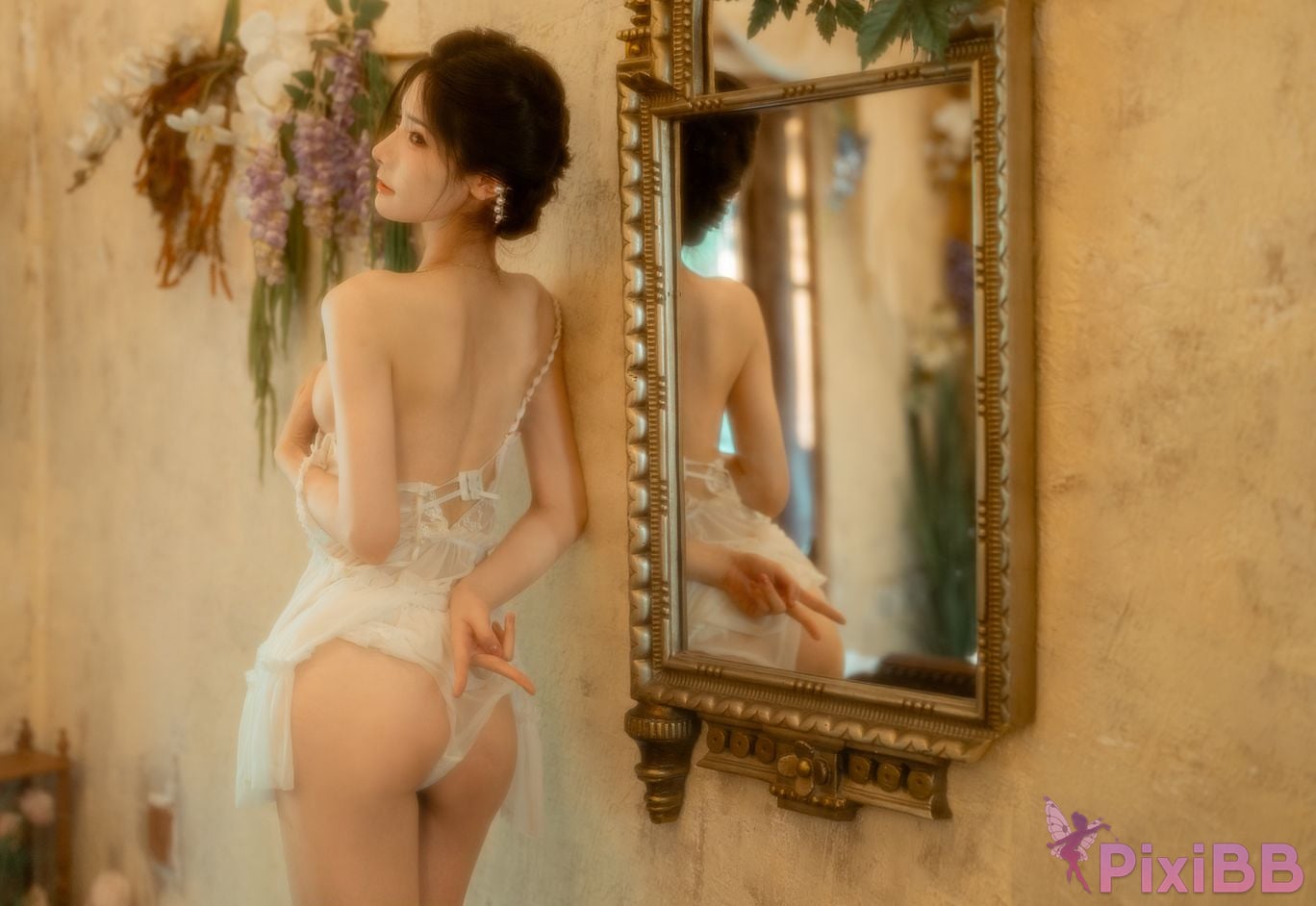 Cosplayer orange meow sauce Member Highlights Orange white dress PixiBB.COM 034