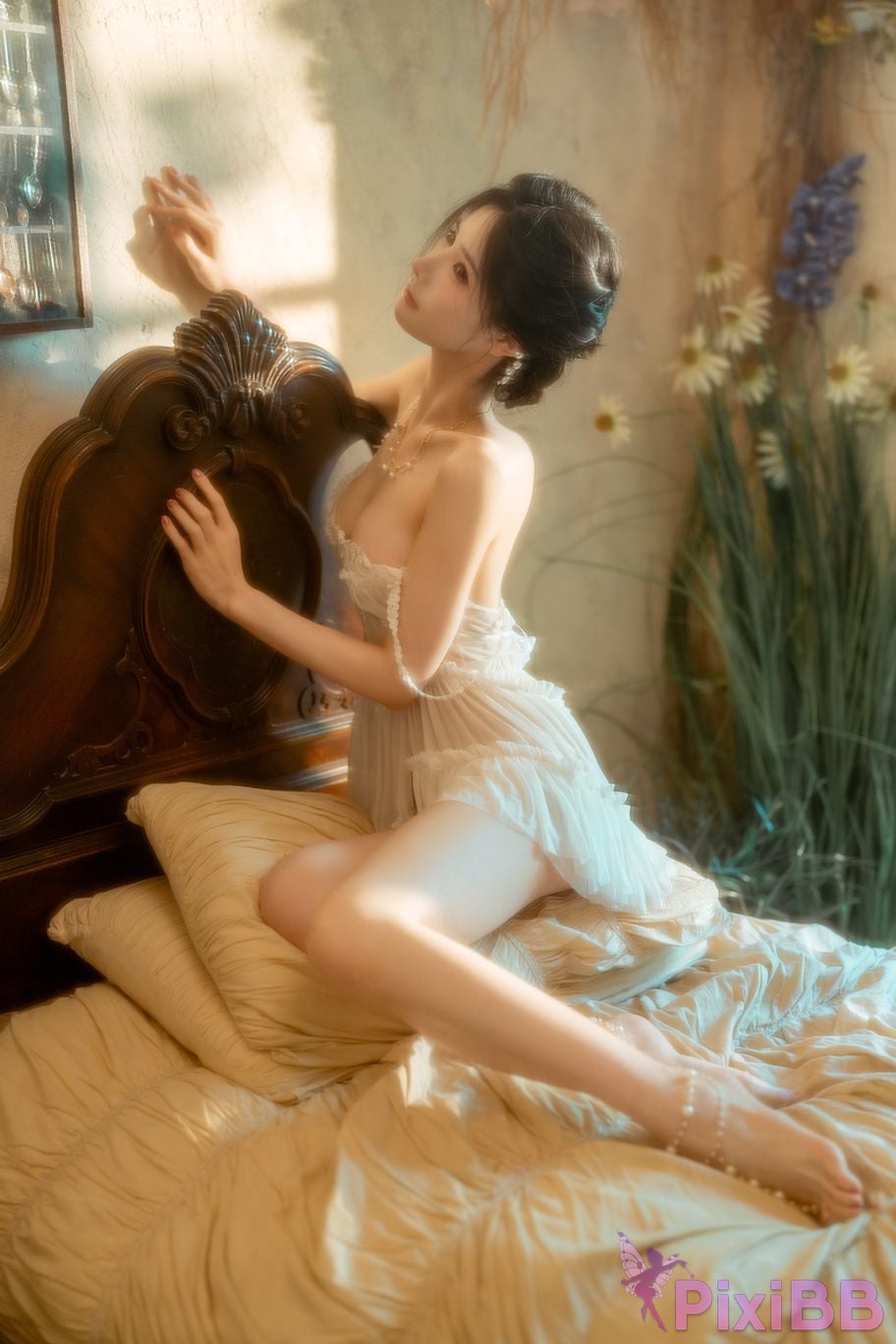 Cosplayer orange meow sauce Member Highlights Orange white dress PixiBB.COM 036