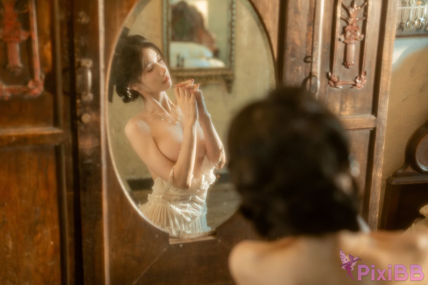 Cosplayer orange meow sauce Member Highlights Orange white dress PixiBB.COM 041