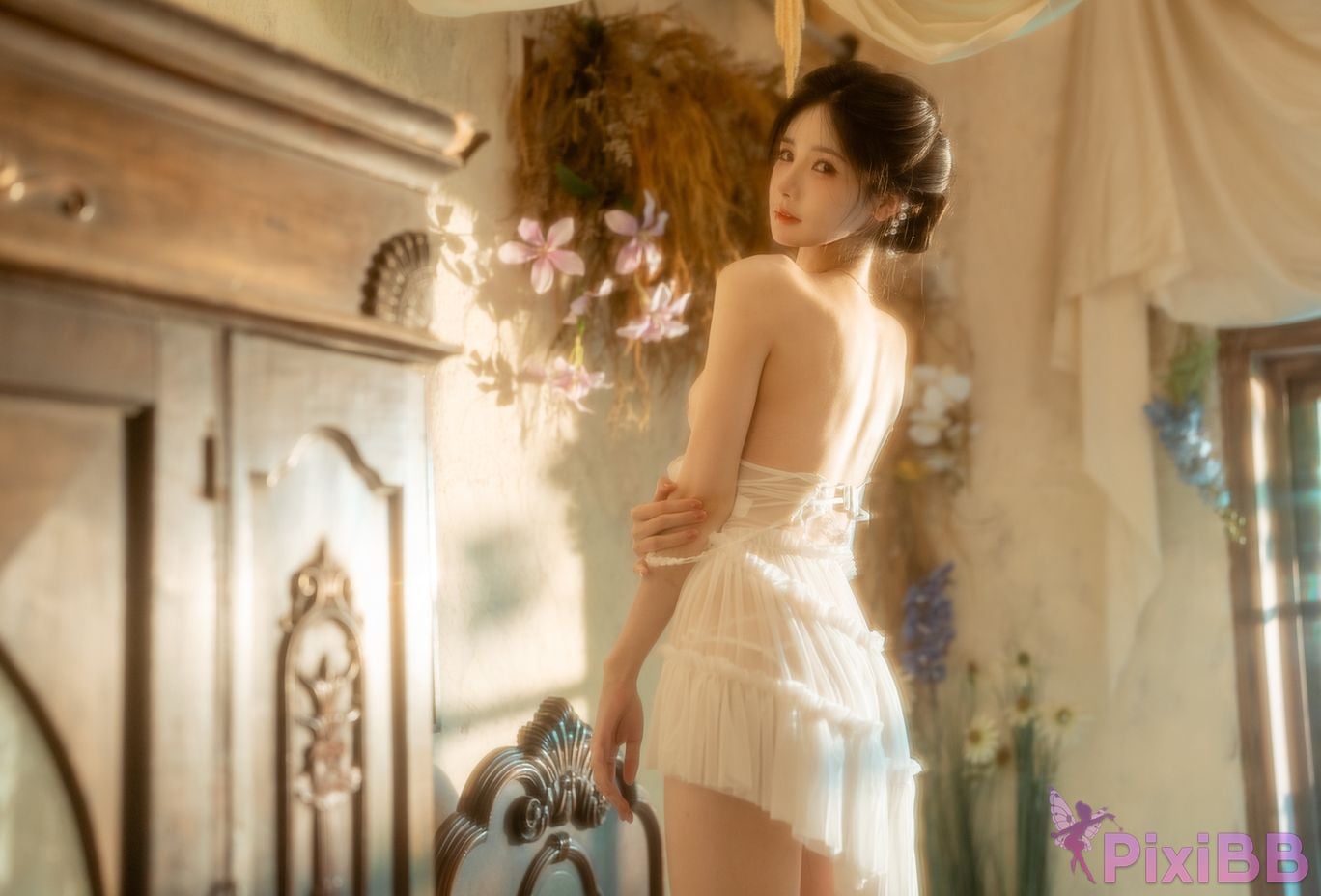 Cosplayer orange meow sauce Member Highlights Orange white dress PixiBB.COM 050