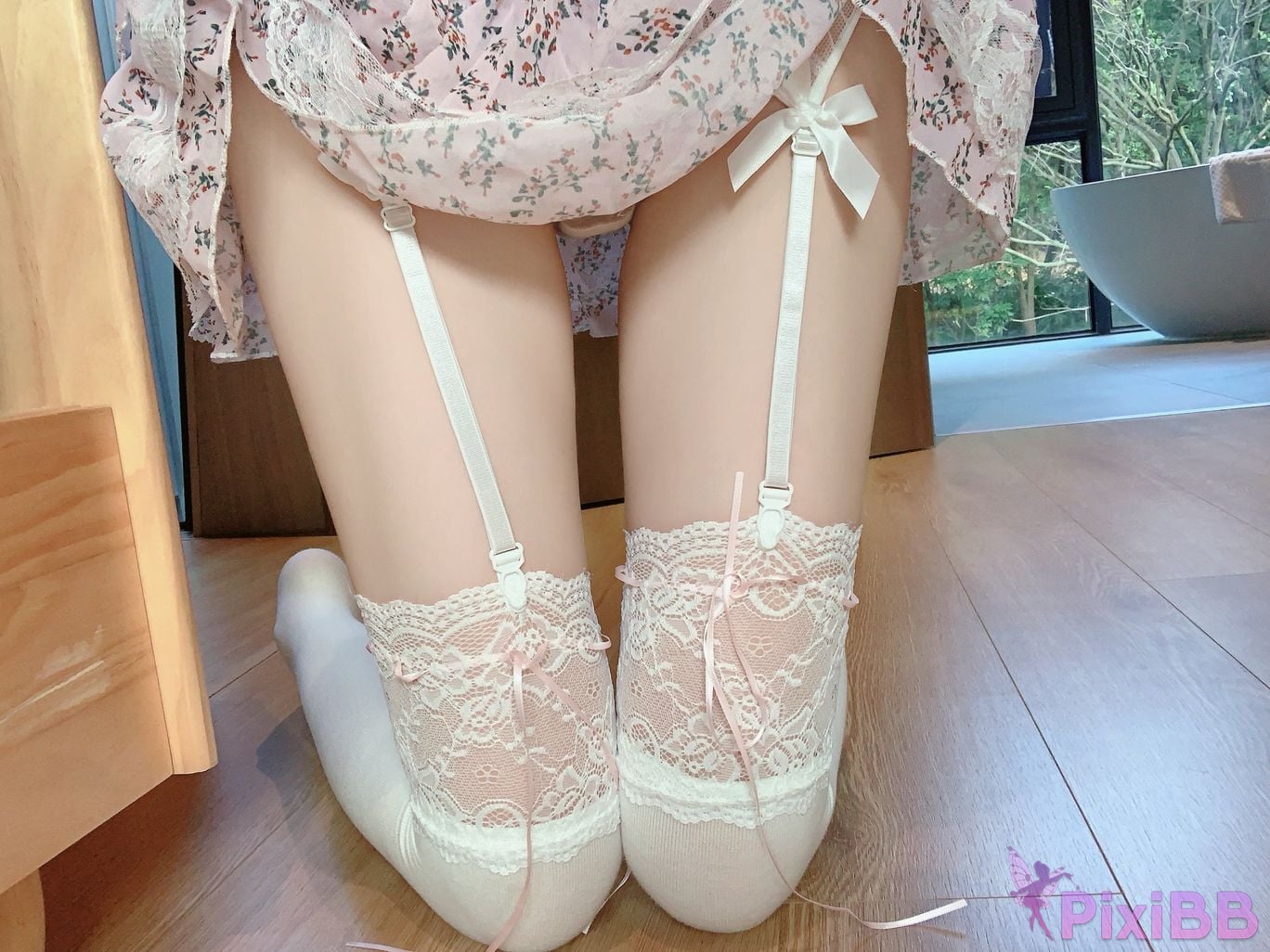 Cosplayer Sakura peach meow floral Selfie PixiBB.COM 009