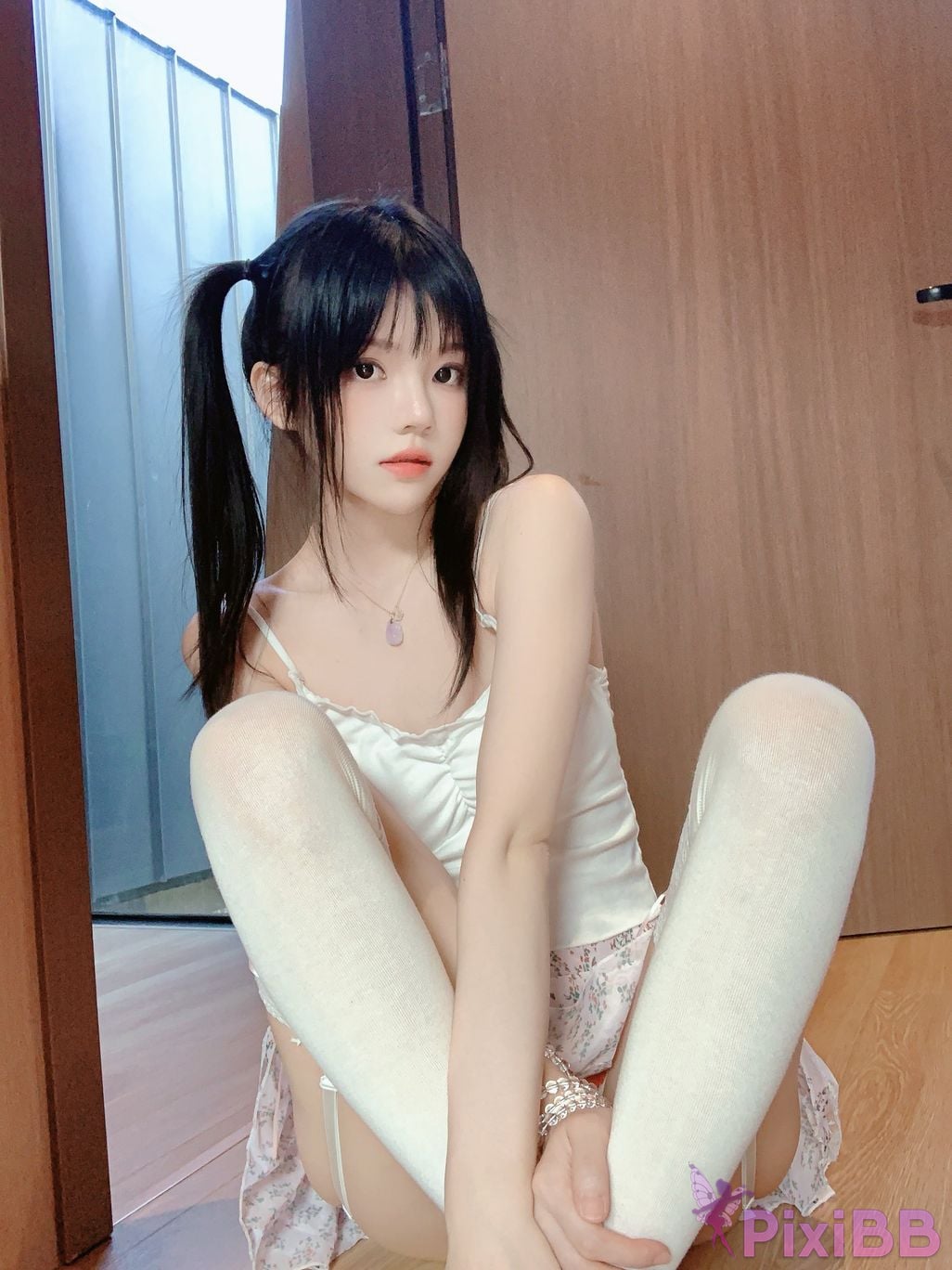 Cosplayer Sakura peach meow floral Selfie PixiBB.COM 015