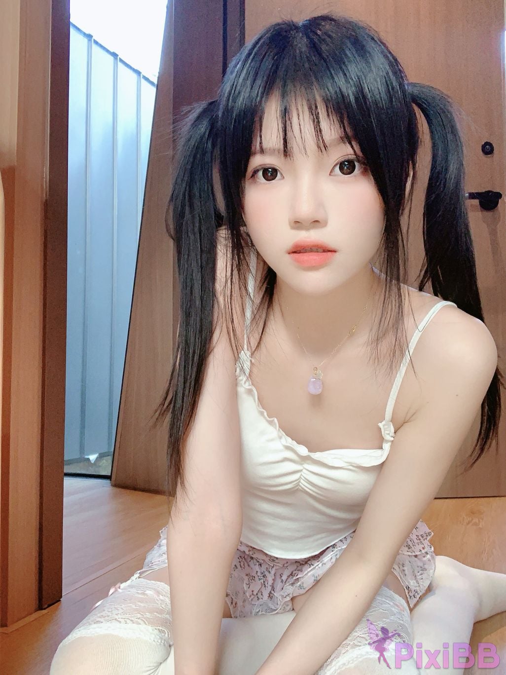 Cosplayer Sakura peach meow floral Selfie PixiBB.COM 016