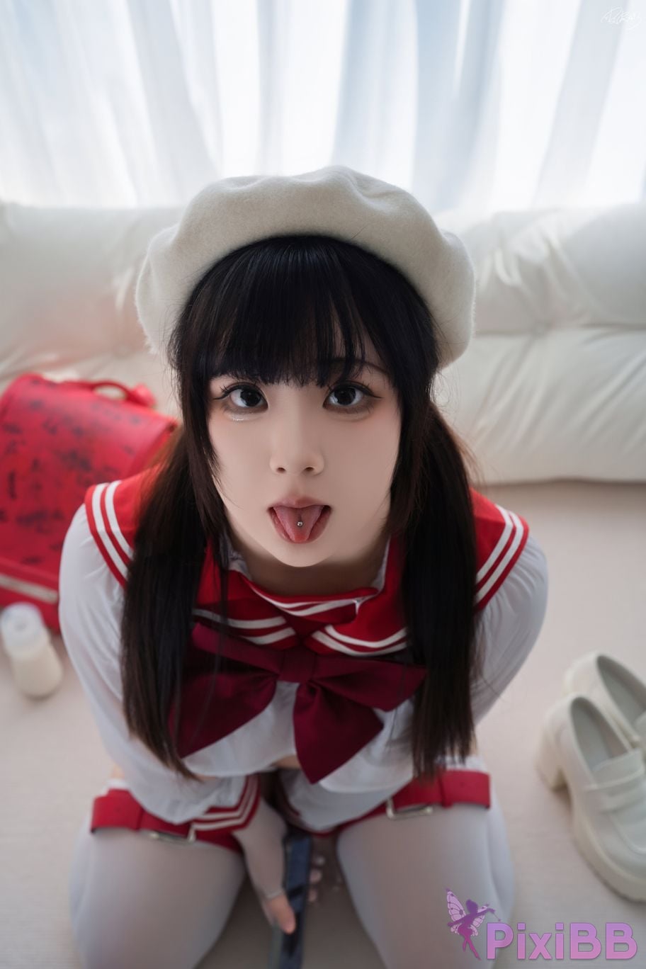 Cosplay Pipi milk is so cute JK Red Book Bag PixiBB.COM 042